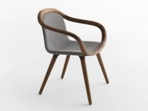 Casamania & Horm Стул из орехового дерева, обитый кожей или тканью, с подлокотниками