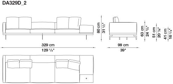 B&B Italia 3-х местный тканевый диван Dock sun-id-1376507 - Вид №177