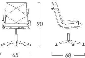Jetclass Кожаное вращающееся кресло с 5 спицами и подлокотниками Jackie Jjk302.1 - Вид №1