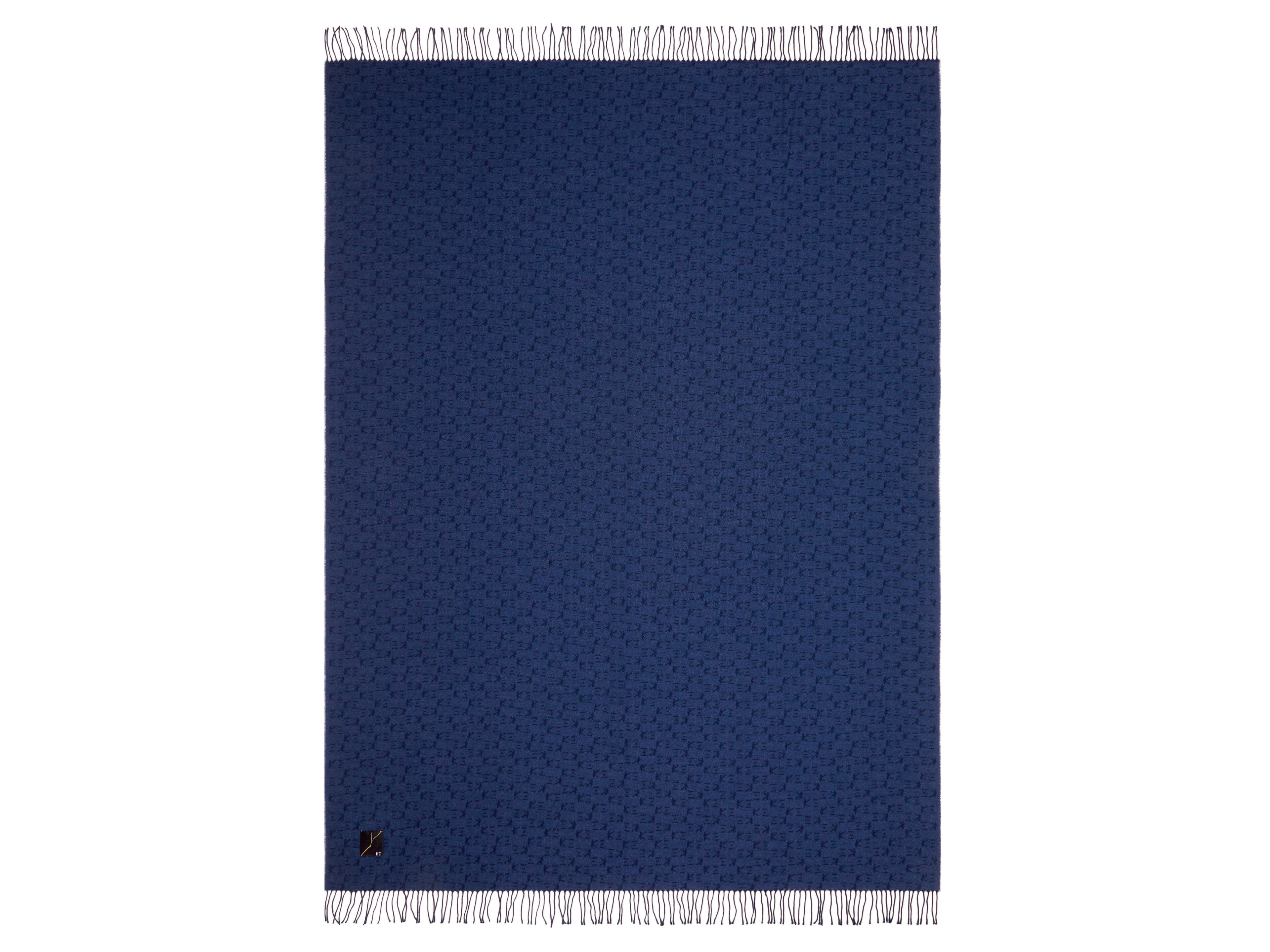 Жаккард сплошной цвет плед K-3 Shogun Blue ARCH-00053070 - Вид №1