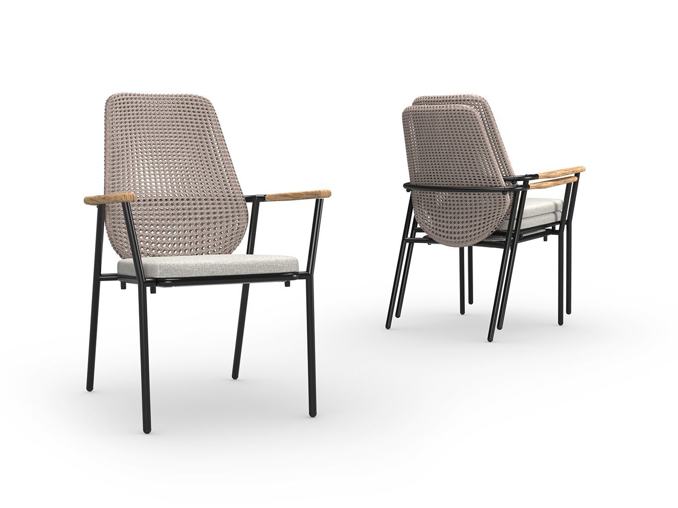 Тканевый штабелируемый садовый стул с подлокотниками MAMAGREEN Clara ARCH-00082803 - Вид №1