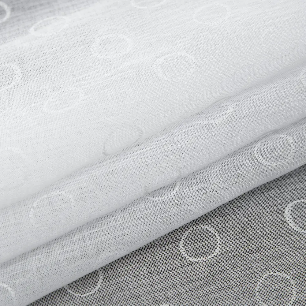 Тюль 1 м/п Колечки лен 280 см цвет серый TEX REPUBLIC STLM-2133643