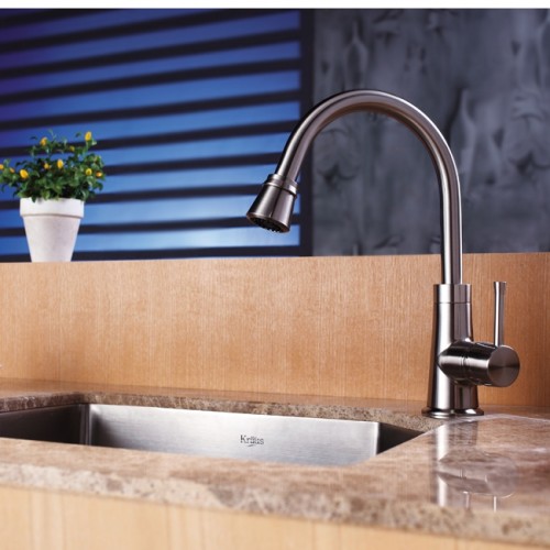 KHU121-23-KPF2220CH-KSD33CH Накладная раковина на столешницу  прямоугольная Krausru  - Вид №6