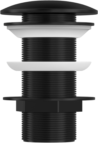 A855-N Матовый черный слив для раковины Click-Clack без прорезей, без перелива duten