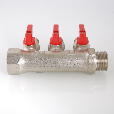 VTc.580.N.0602 Коллектор с отсекающими кранами Valtec 1", 2 х 1/2"  - Вид №4