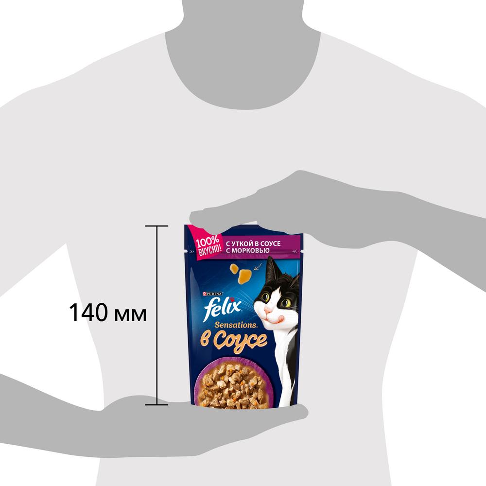 ПР0031797 Корм для кошек Sensations с уткой в соусе с морковью, пауч 85 г FELIX  - Вид №9