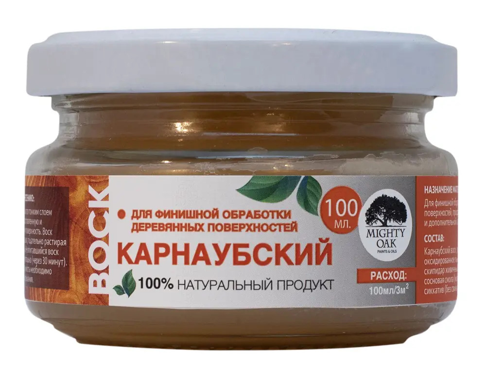 MIGHTY OAK Карнаубский воск для дерева 0.1 л - защита и глянец 89371693