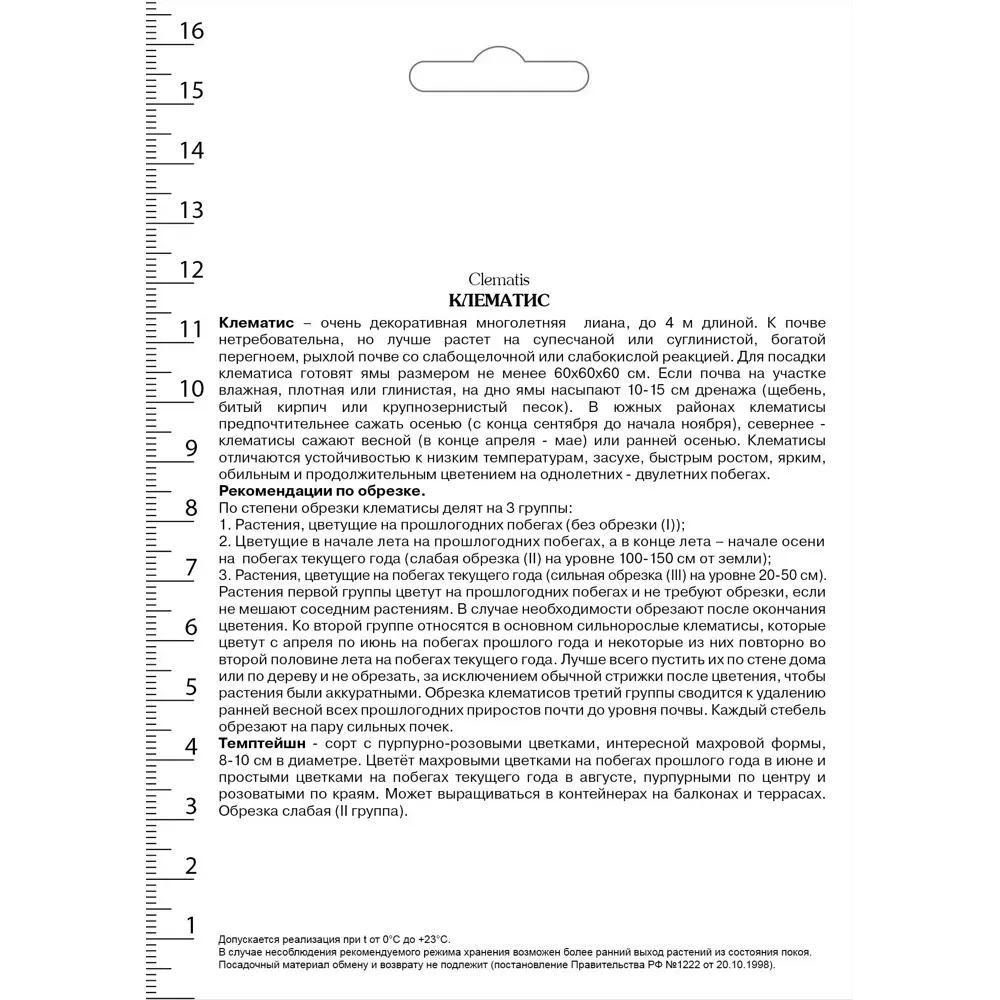 Клематис крупноцветковетковый Темптейшн в капере 82527459 STLM-2043778 Santreyd  - Вид №1