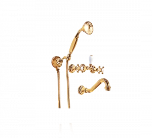 Gentry Home Смеситель для раковины мостик на 2 отверстия 200мм Mayfair Темное золото GH102852