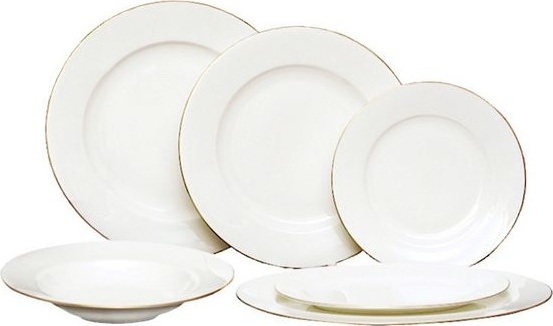 10532958 Императорский фарфоровый завод Сервиз столовый 6/20 "Золотая лента" "Стандартная" Фарфор костяной 