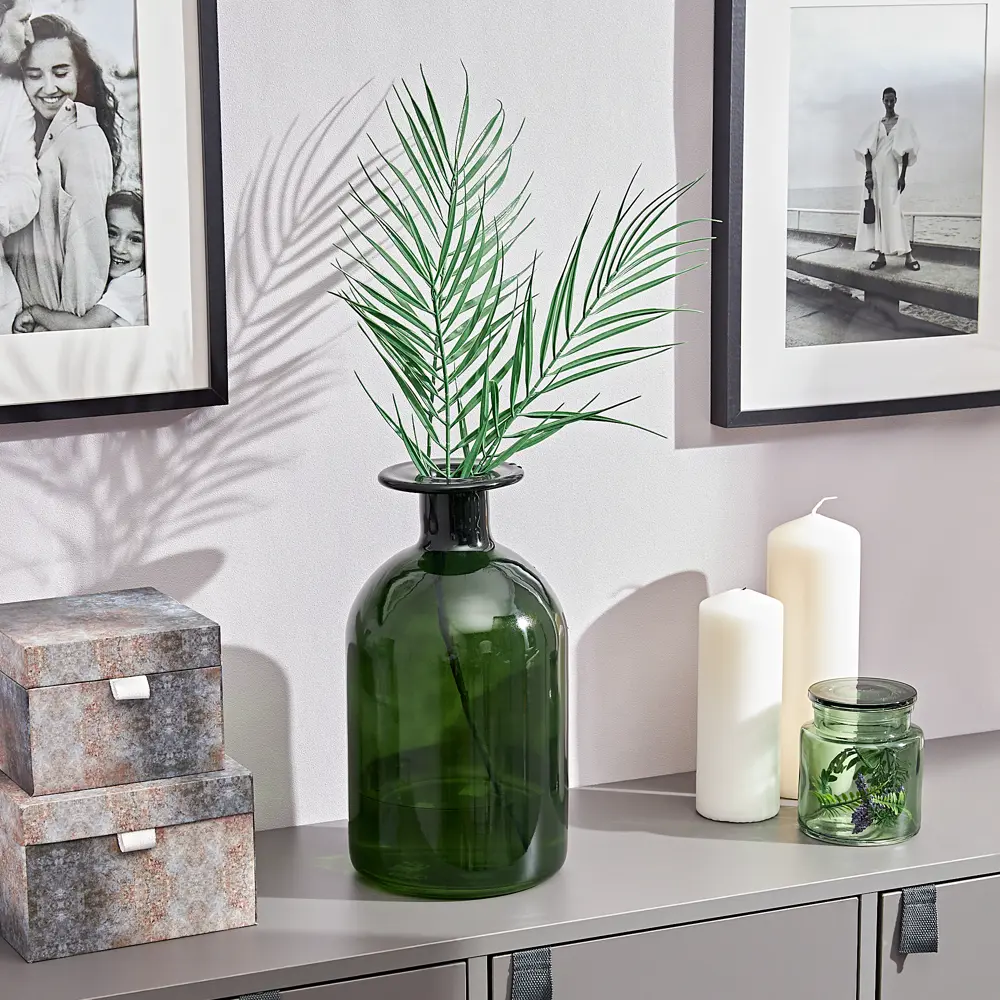 Ваза бутылочная 1 стекло цвет еловая хвоя 32 см 85852775 STLM-2011300 EVIS 