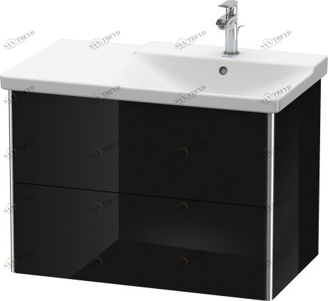XS418704040 XSquare Тумбочка подвесная Черный глянцевый лак Duravit
