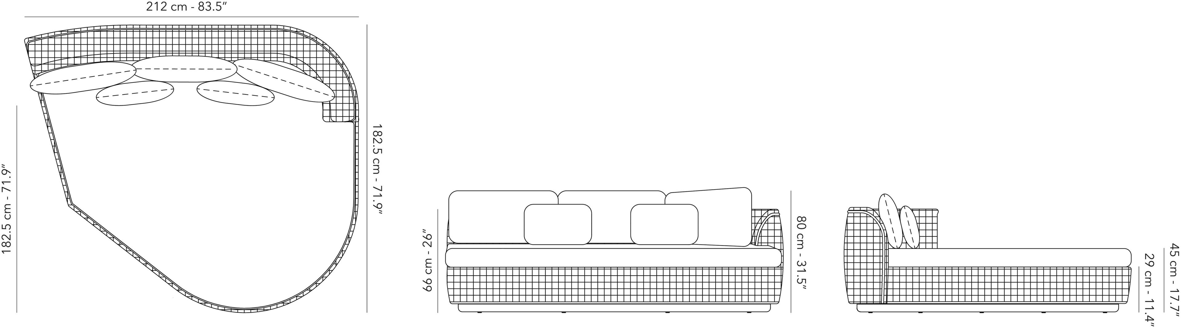 Веревочный модульный садовый диван Jardinico круглый ARCH-00010156 - Вид №2