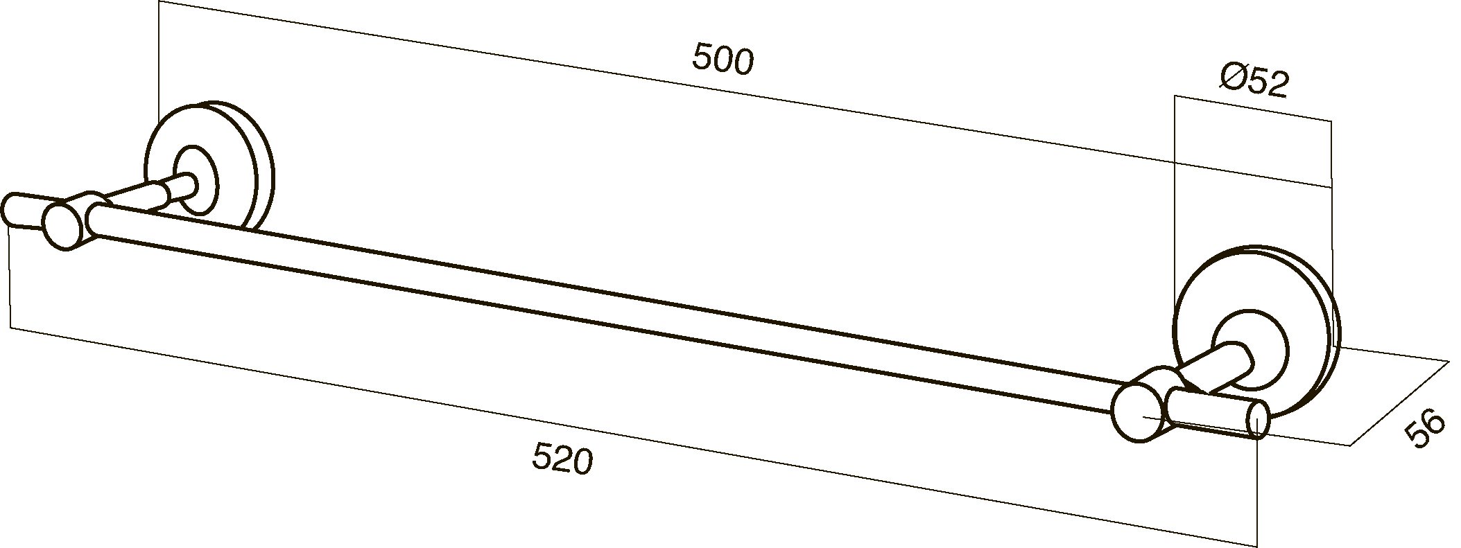 A55345464 Bliss Вешалка для полотенец 52 см хром шт AM.PM Bliss L - Вид №4