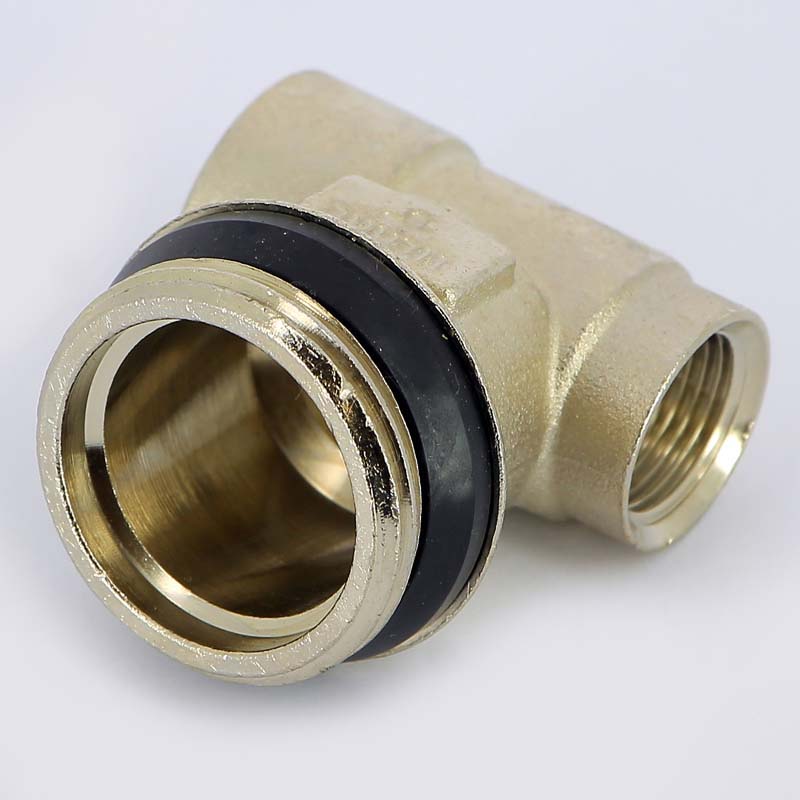 Концевик (тройник) для коллектора TIEMME 1/2"х1"х3/8" никелированный 1950003 - Вид №2