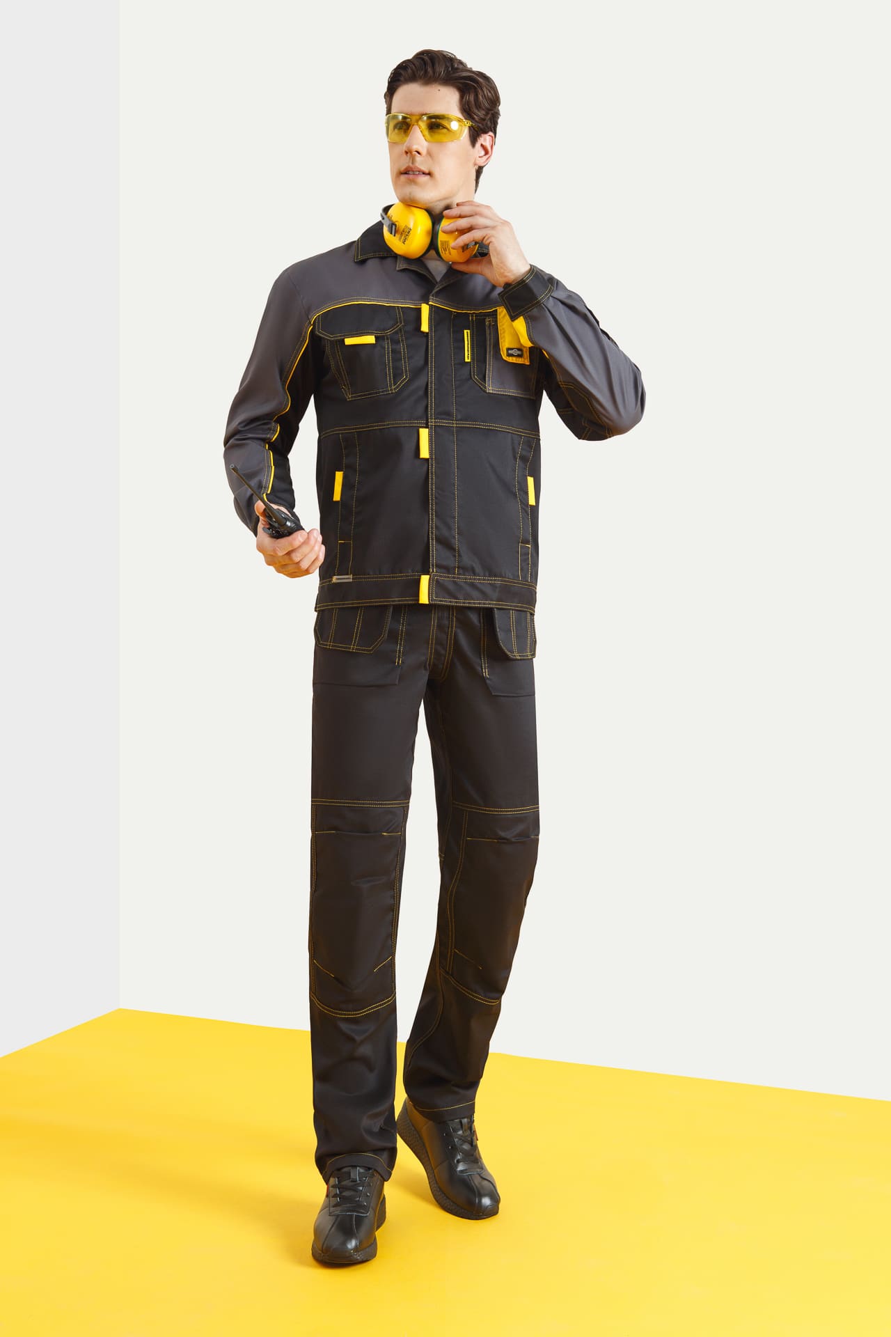 4956829 Костюм "Профессионал-2" черный-графит-желтый GENESIS  Летняя спецодежда  размер 52-54/170-176  - Вид №8