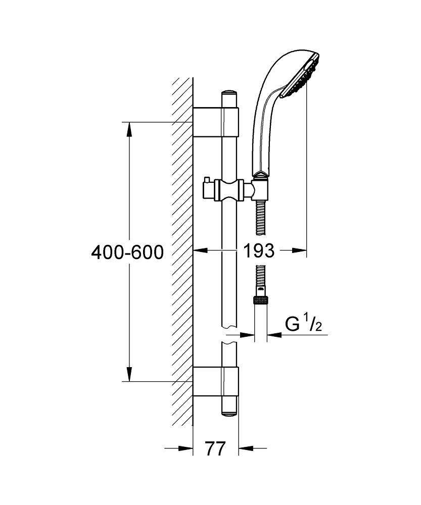 28945000 Душевой гарнитур Grohe Relexa хром - Вид №1