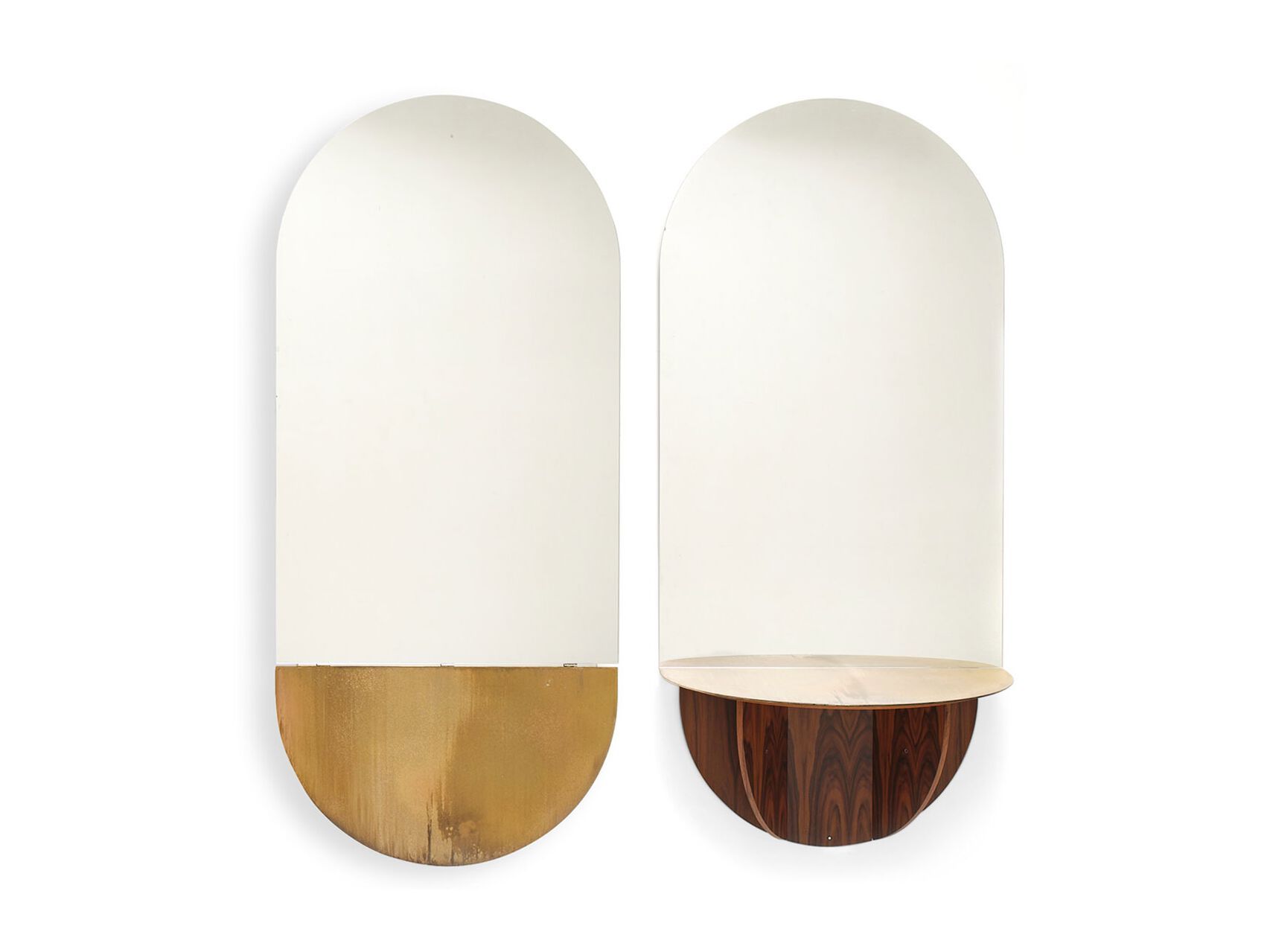 Овальное настенное зеркало с полкой Mogg BRAME ARCH-00037716