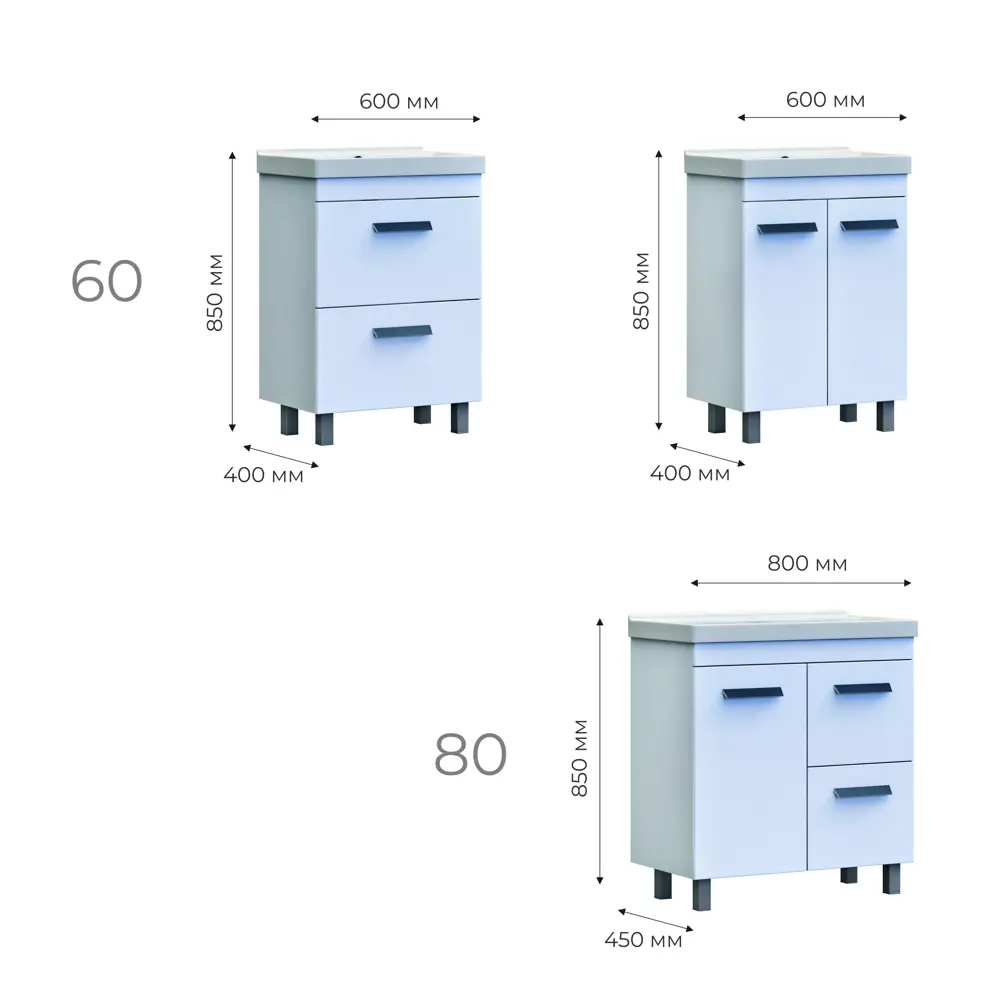 Тумба VIGO Milo для ванной с раковиной накладного типа 80×80 см 85322136 STLM-0061359 - Вид №8