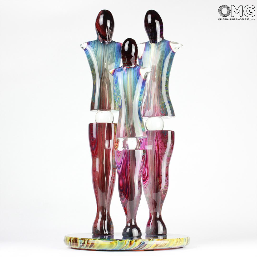 239 ORIGINALMURANOGLASS Скульптура Семья - халцедон - автор Andrea Tagliapietra - муранское стекло OMG 26 см  - Вид №1