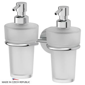 Держатель с двумя матовыми дозаторами 250 мл Ellux ELEGANCE ELE 007-C06