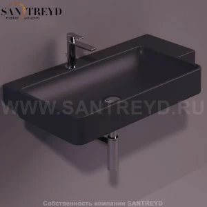 FL02ANTRACITEMATT Подвесная раковина настенная прямоугольная Simas Flow черная