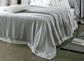 LIMA_PE_240 Плед-покрывало 240/260 LIMA perle серый 100% шерсть мериноса, 230 г/м2 Blanc des Vosges Santreyd 