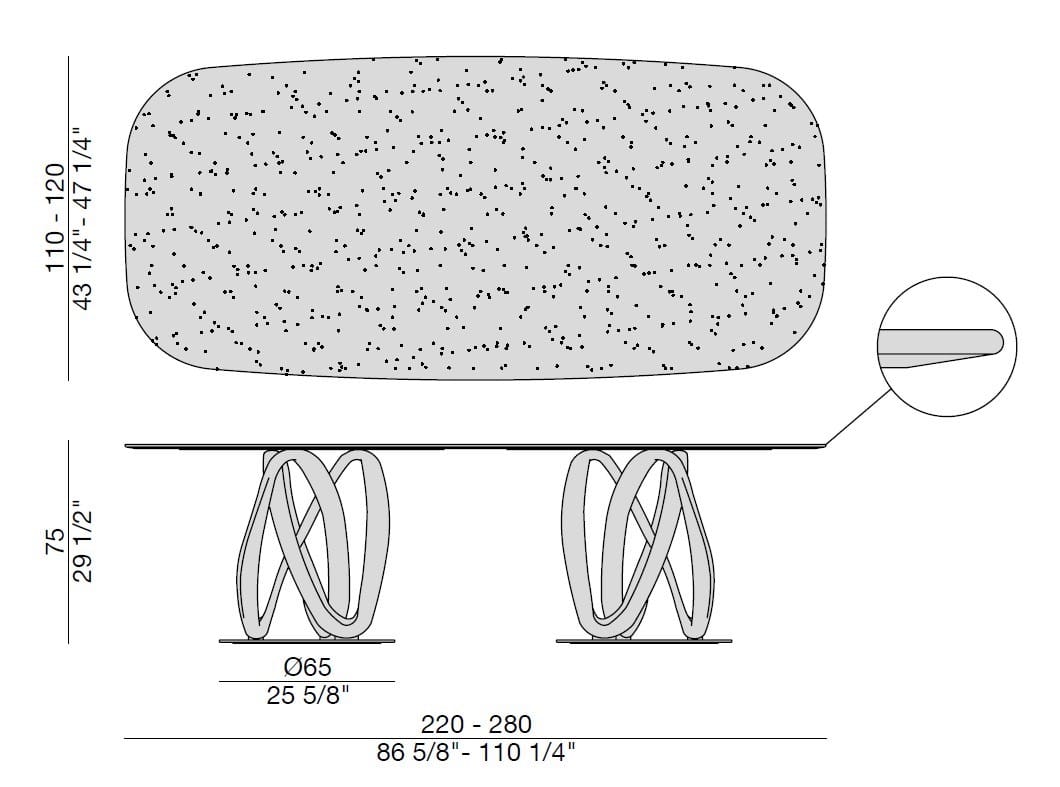 Прямоугольный стол для гостиной из массива дерева Porada TwentyTwo ARCH-00139681 - Вид №2