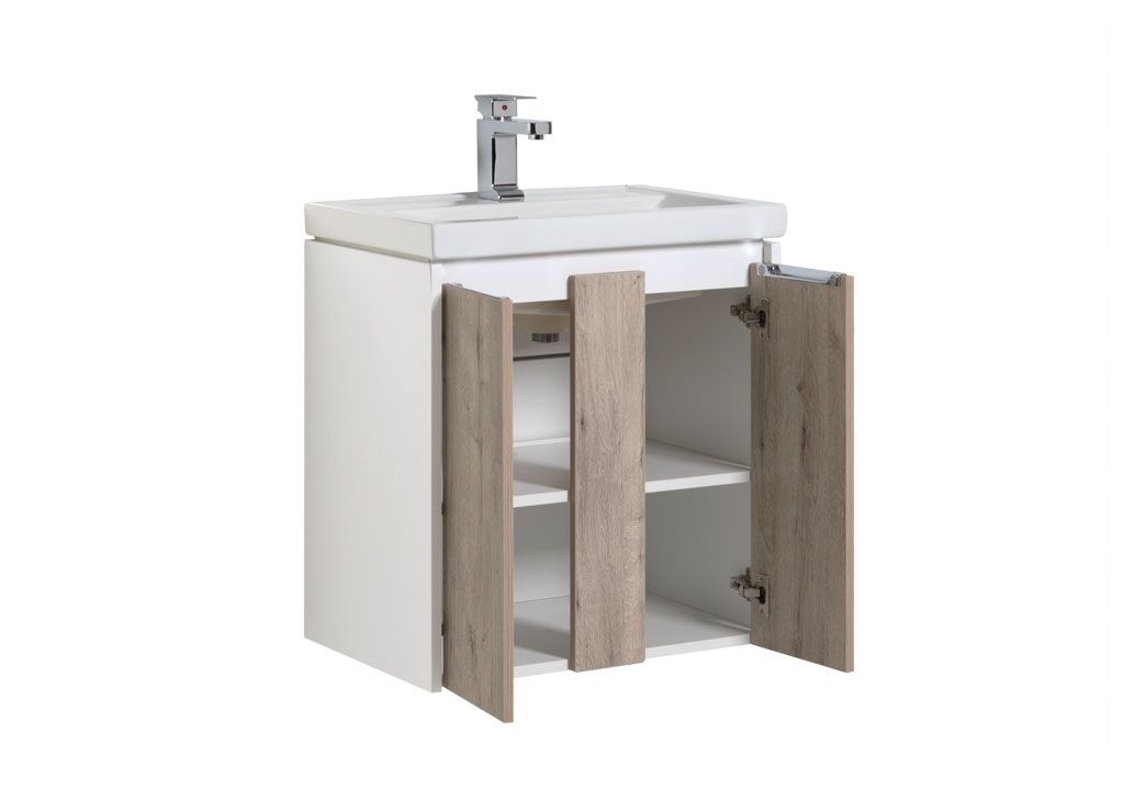 Тумба под раковину Aquanet Клио 60 дуб кантри/белый sun-id-275369 - Вид №1