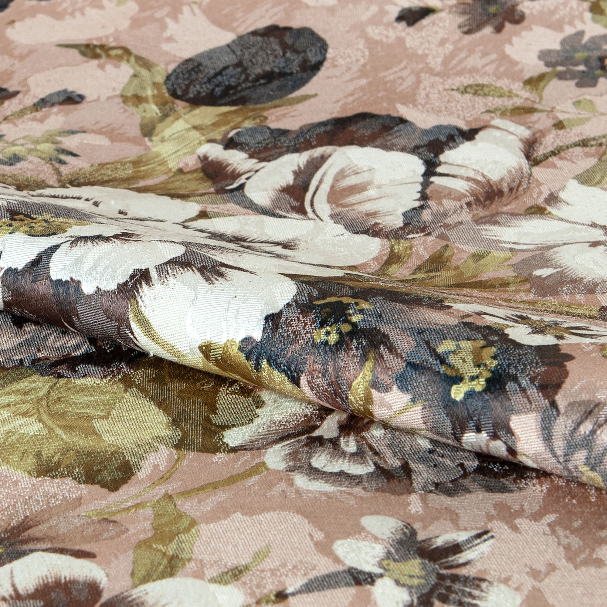 82878426 Ткань 1 м/п Букетик жаккард 100 см цвет коричневый Santreyd 