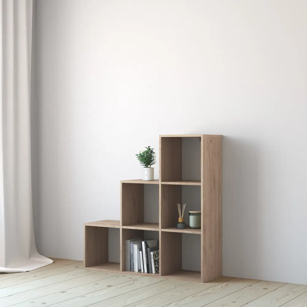 Стеллаж КУБ 6 секций 105х105х32 см ЛДСП цвет дуб 82480984 STLM-2127269 Santreyd  - Вид №4