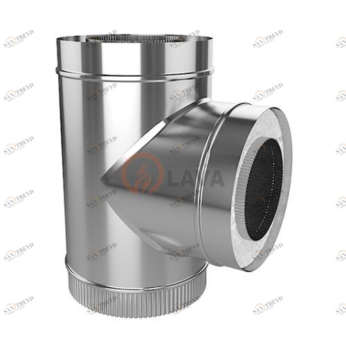 Сэндвич-тройник LAVA 115/180, угол 90*, нерж. 439 (0,5)/оцин. (0,5) 3153