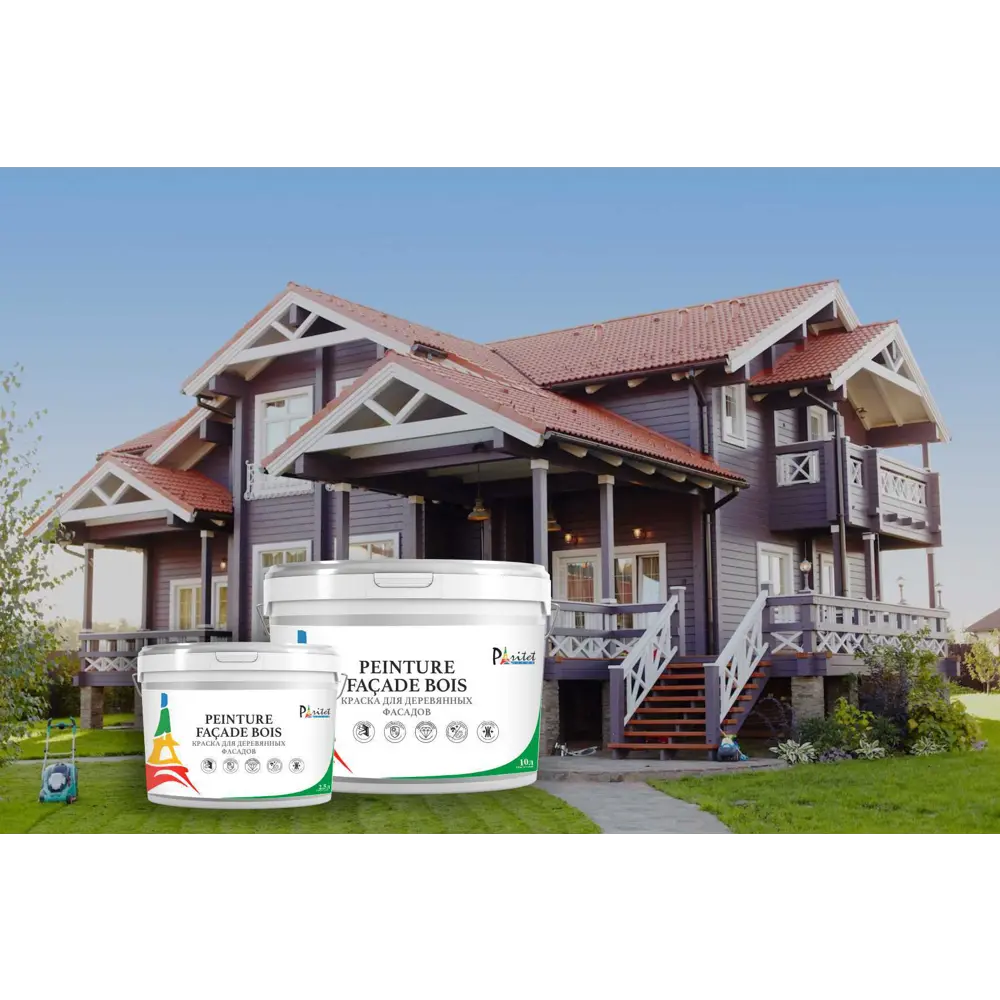 Краска для деревянных фасадов Paritet матовая цвет белый база A 10 л STLM-2051404 - Вид №5