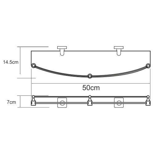 Dill K-3944 Полка стеклянная Santreyd  - Вид №1