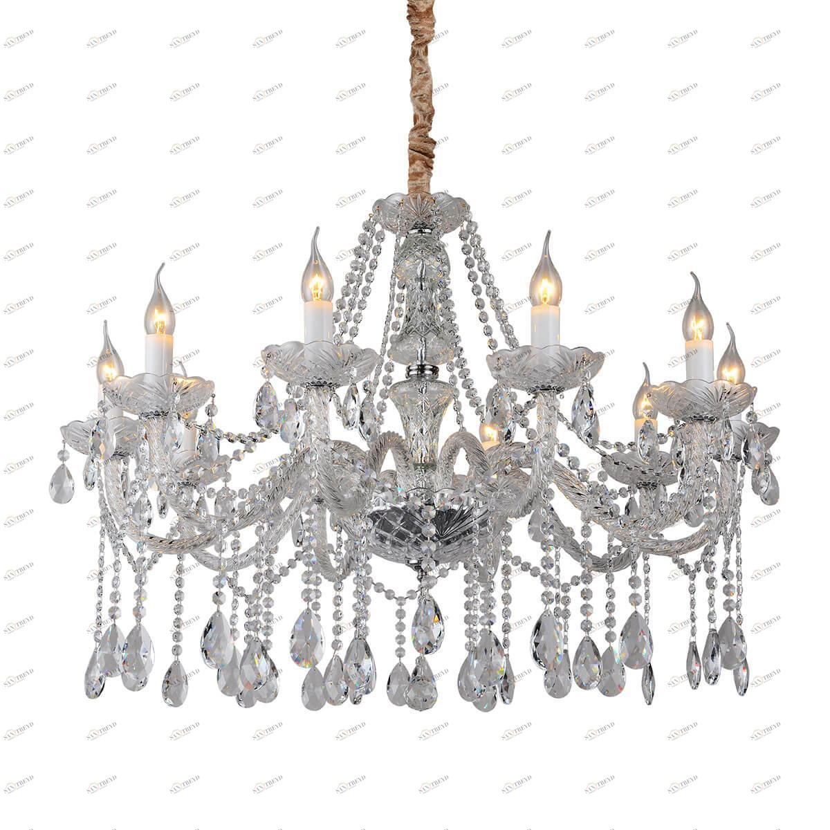 Подвесная люстра Omnilux Ladispoli OML-89003-10 прозрачная OMNILUX ДИЗАЙНЕРСКИЕ, LADISPOLI 220814 Прозрачный 