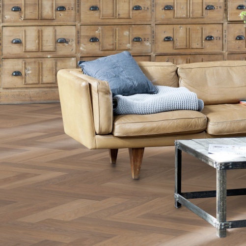 Паркет Ёлка Solidfloor New classic Св. Пол 1128549 Дуб Натур (Рельефная) 610х122 мм 1500200202 - Вид №11