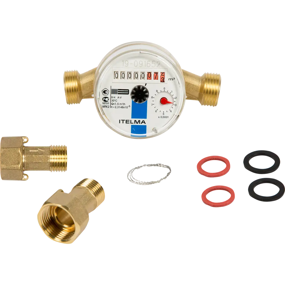 Водосчетчик ITELMA 1/2" для точного учета горячей и холодной воды 18691655 STLM-0012061 - Вид №1