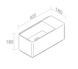 L632T0RPV1.100 Подвесная раковина прямоугольная A. e T. Italia Fly mini Белый глянцевый AeT ITALIA - Вид №1
