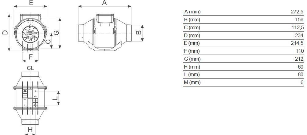 Vortice Канальный осевой центробежный вентилятор Lineo v0 17004 - Вид №4