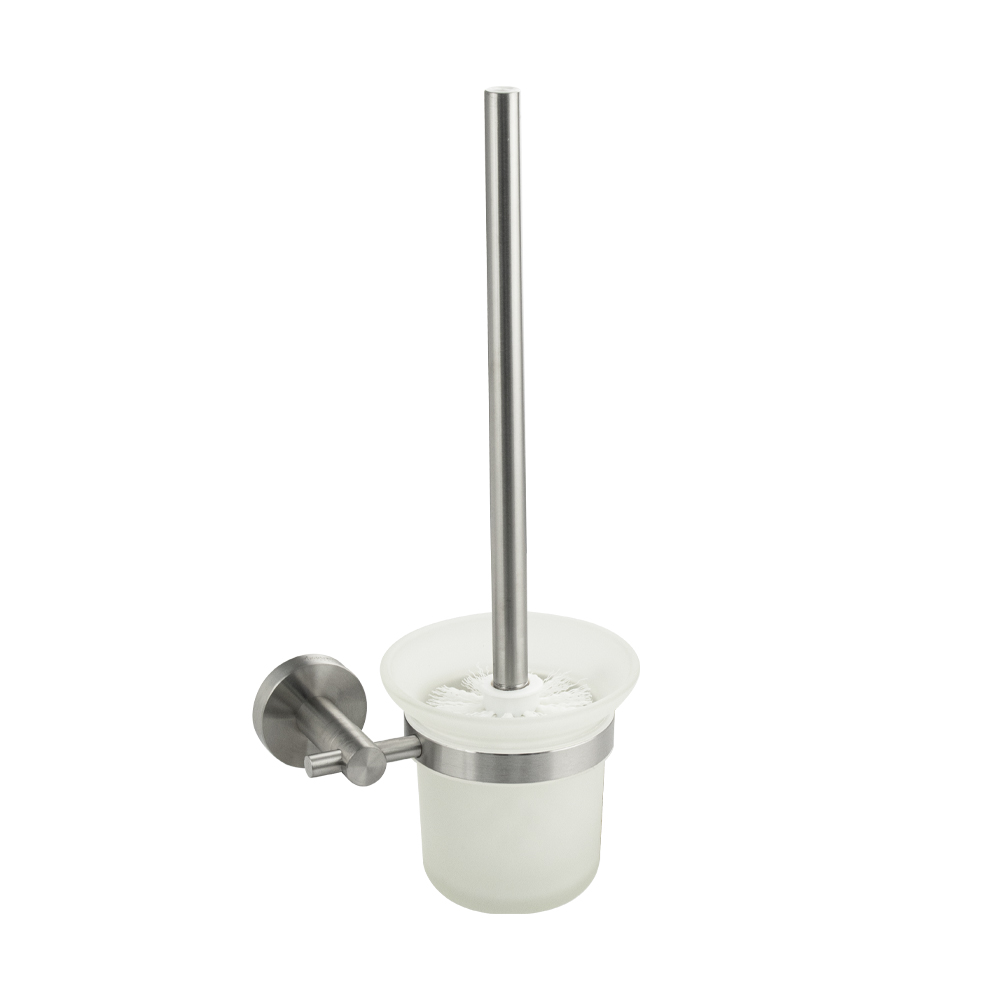 GFmark - Ёрш для унитаза, стеклянный, с креплением к стене, из нержавеющей стали, код: 80162 