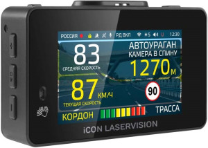 9293148 Видеорегистратор с радар-детектором iBOX iCON 2 LaserVision WiFi Signature Dual