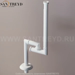 Agape  Сифон с нажимным донным клапаном белый из ис кусственного камня для ванн с кольцом 78 мм MET0477C