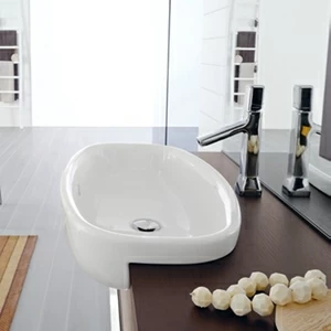 9197 Полувстраиваемая раковина консольная 50 см белая MILLDUE