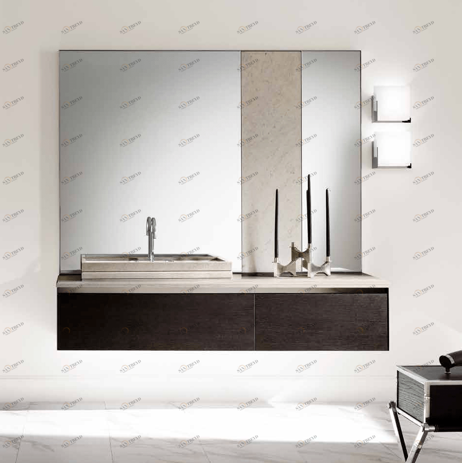 Комбинация ванной комнаты F05 в отделке MARMO lipicа/poro rovere carbone MILLDUE FOUR SEASONS FOURSEASONS05