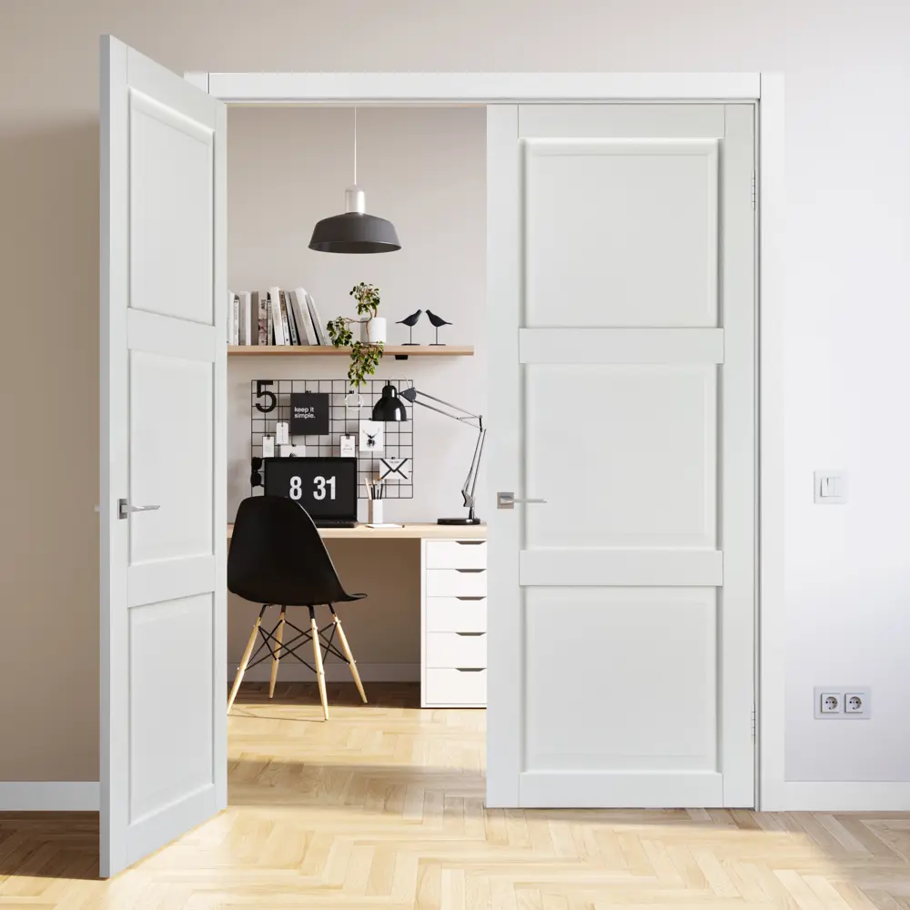 Комплект двери Адажио глухая 90x200 см Hardflex белый с добором 200 мм МАРИО РИОЛИ STLM-2068541 - Вид №2