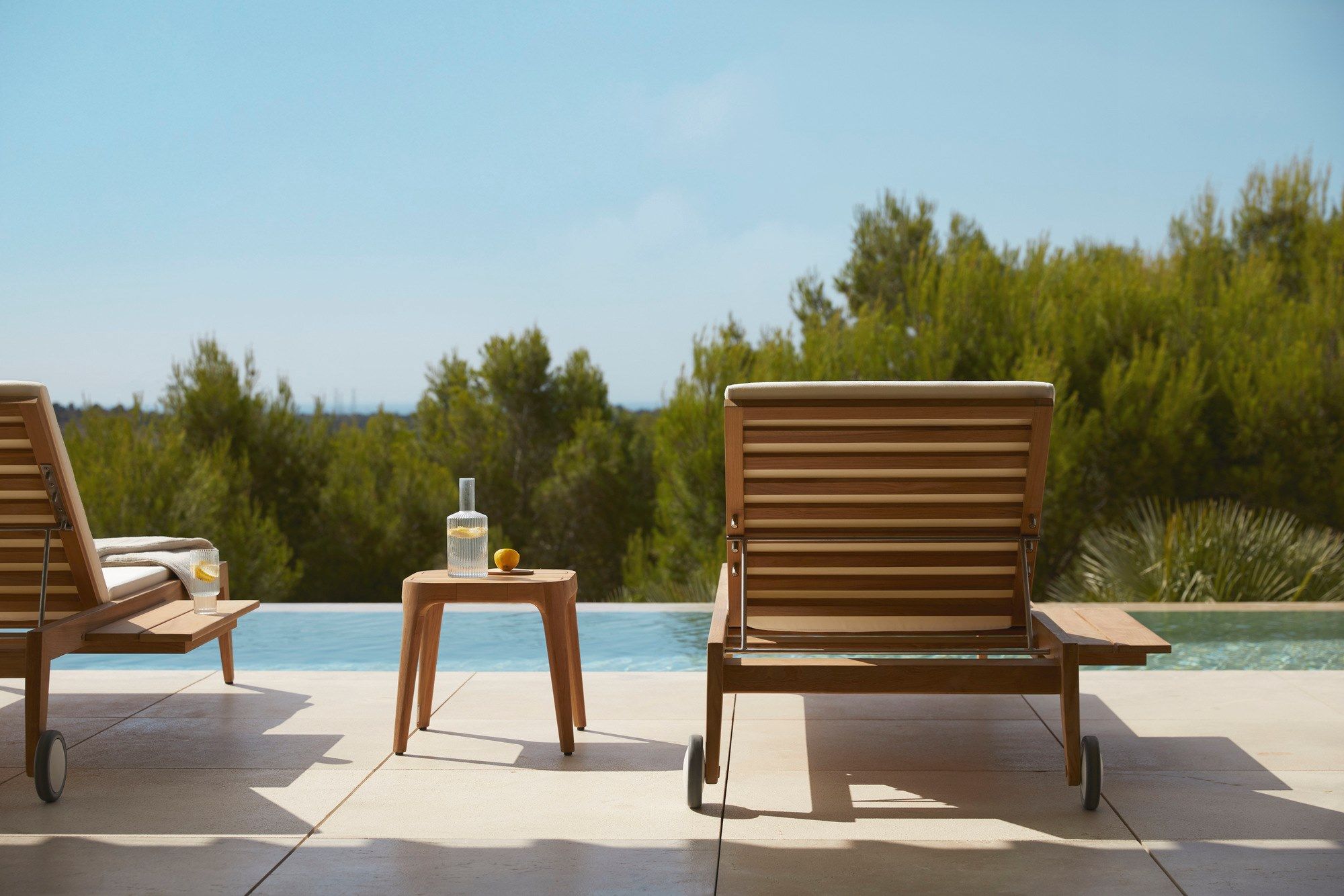 Садовая кровать с откидной спинкой из тикового дерева с колесами POINT Paralel ARCH-00036556 - Вид №8