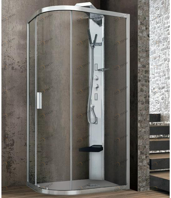 Gruppo Geromin Изогнутая прямоугольная душевая кабина с одной раздвижной дверцей Flow sun-id-1439844