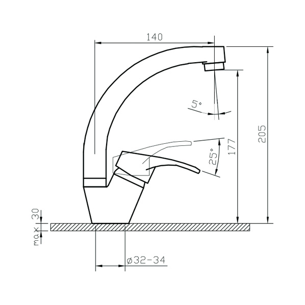 35-03 Young  Смеситель для кухни  ARGO kran 3503young - Вид №1