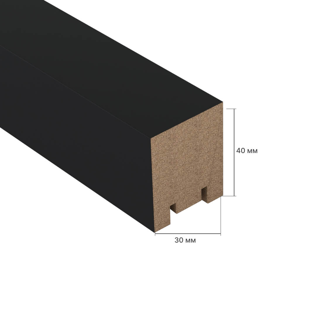 Интерьерная рейка МДФ STELLA Ривьера Black Edition 40*30*2700 (уп.4 шт.) Standart STSR-855 - Вид №2