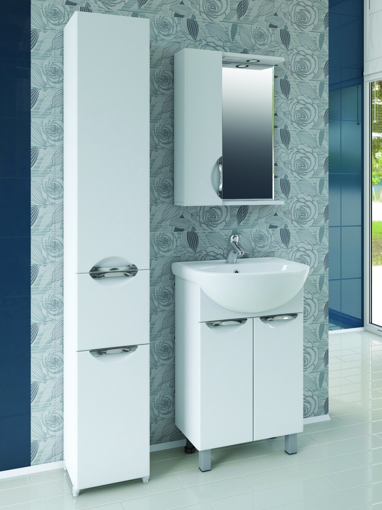 Зеркало Callao 550 левое, со спотом550⨉150⨉700 мм белый VIGO sun-id-665246 - Вид №3